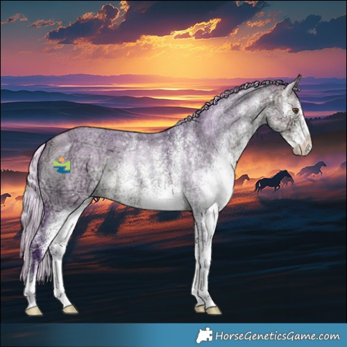 Horse Color:Watercolor White Spotted Silver Buckskin Ice Roan Dun 