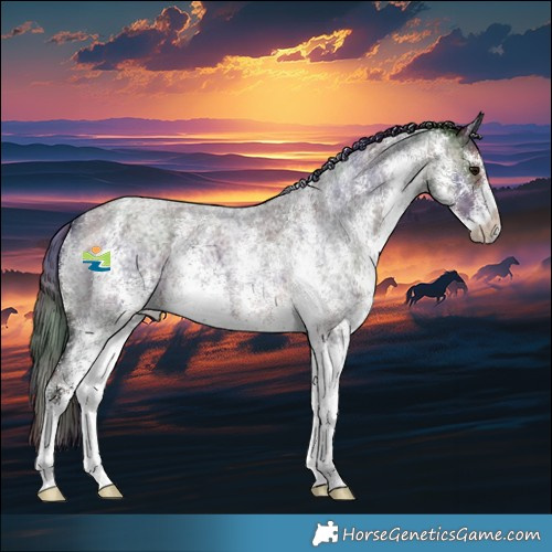 Horse Color:Nacre White Spotted Brown Ice Roan 