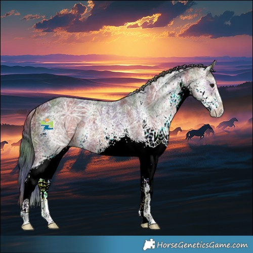 Horse Color:Nacre White Spotted Brown Ice 