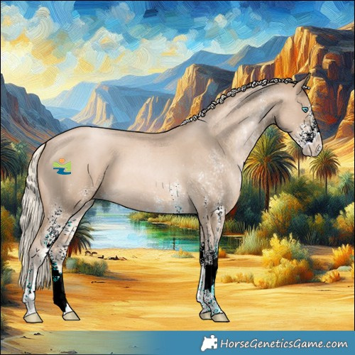 Horse Color:White Spotted Chocolate Palomino Pearl 