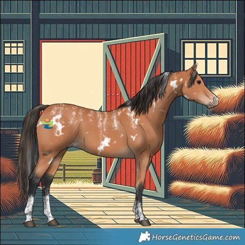 Horse Color:Powder White White Spotted Bay 