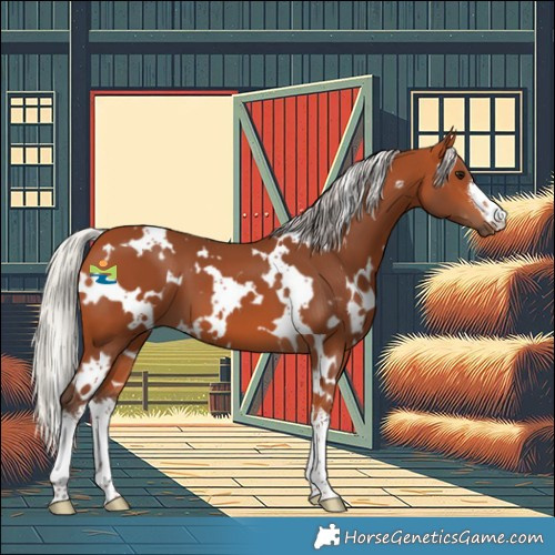 Horse Color:White Spotted Silver Bay 