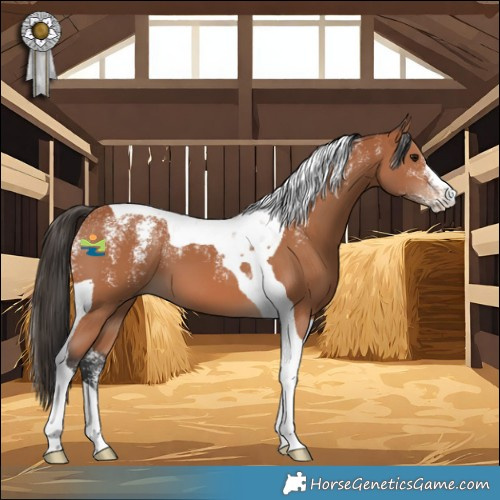 Horse Color:Powder White Bay Tobiano 
