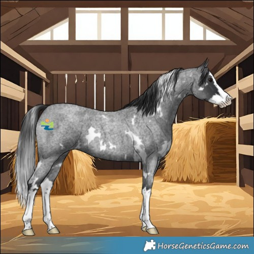 Horse Color:White Spotted Blue Roan Splash 