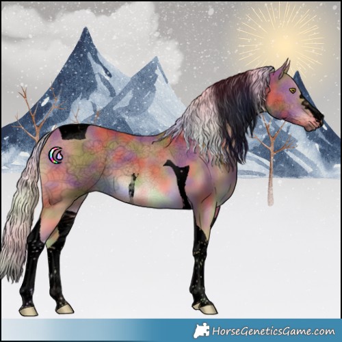 Horse Color:Void Nacre Watercolor Chocolate Palomino Tobiano