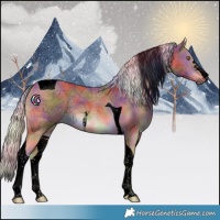 Horse Color:Void Nacre Watercolor Chocolate Palomino Tobiano 