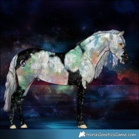Horse Color:Void Nacre Watercolor Silver Brown Ice Tobiano