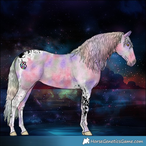 Horse Color:Nacre Watercolor Palomino Tobiano