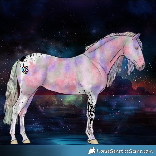 Horse Color:Nacre Watercolor Palomino Tobiano 