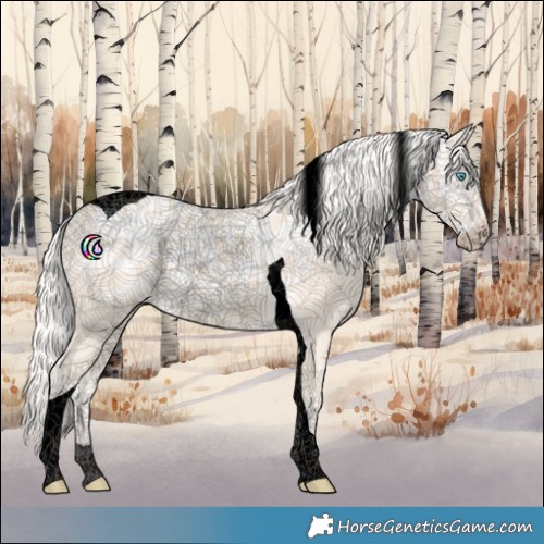 Horse Color:Void Cremello Ice Tobiano