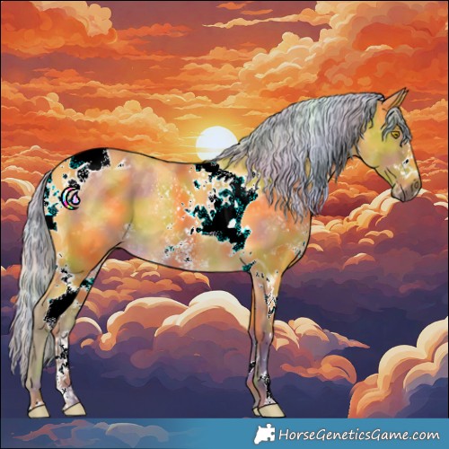 Horse Color:Painted Nacre Silver Buckskin Sabino Tobiano