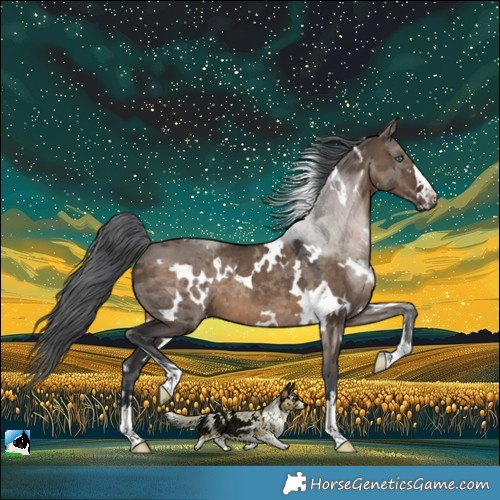 Horse Color:White Spotted Brown Dun Merle 