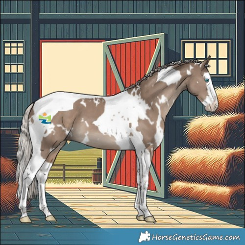 Horse Color:White Spotted Silver Grullo Splash Tobiano 