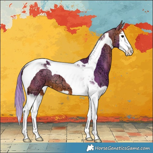 Horse Color:Watercolor Bay Ice Splash Tobiano 