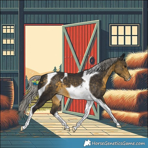 Horse Color:Silver Buckskin Tobiano 