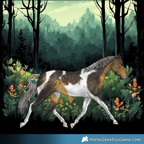 Horse Color:Silver Buckskin Tobiano 