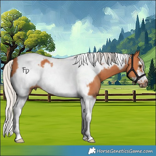 Horse Color:Silver Bay Tobiano Frame 