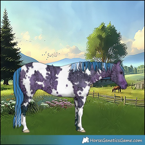 Horse Color:Painted Watercolor White Spotted Bay Ice Dun