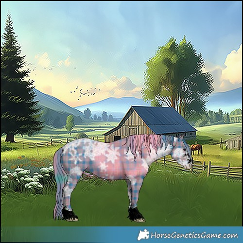 Horse Color:Watercolor Plaid  Black Ice 