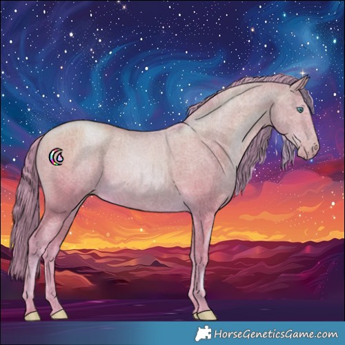 Horse Color:Watercolor Smoky Black Pearl Rabicano 