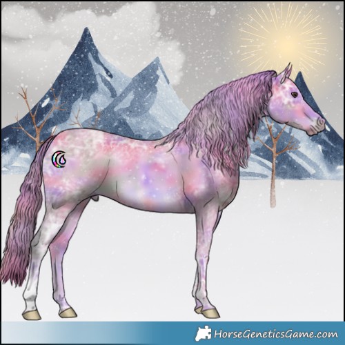 Horse Color:Nacre Watercolor Chestnut Ice Tobiano 