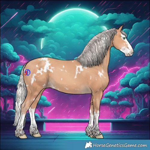 Horse Color:White Spotted Silver Amber Champagne Splash 