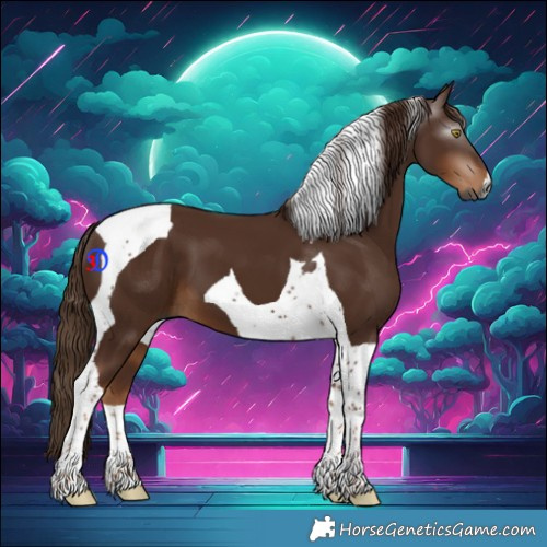 Horse Color:Gray Chestnut Tobiano 