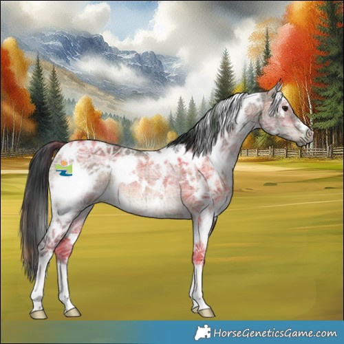 Horse Color:Plaid  White Spotted Brown Ice Dun Rabicano 