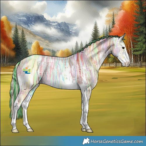 Horse Color:Painted Silver Bay Ice Dun Sabino 