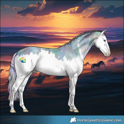 Horse Color:Nacre Watercolor Silver Bay Chinchilla Sabino Splash 
