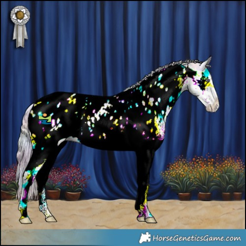 Horse Color:Nacre Chestnut Chinchilla Splash Tobiano Appaloosa 