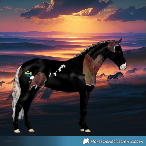 Horse Color:Nacre Chestnut Ice Splash Tobiano 