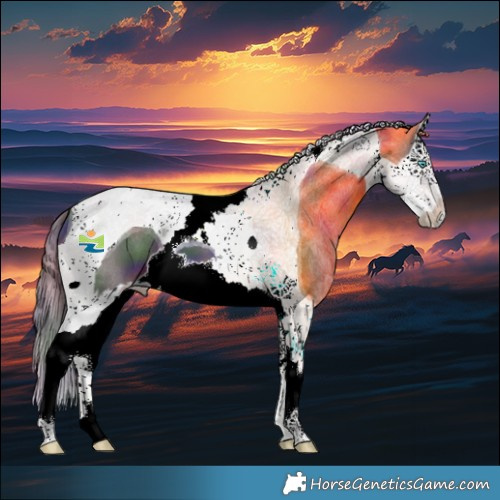 Horse Color:Nacre Black Splash Tobiano 