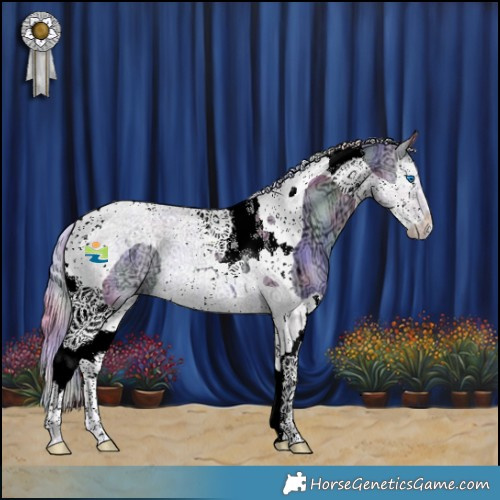 Horse Color:Nacre Watercolor Red Dun Ice Splash Tobiano 