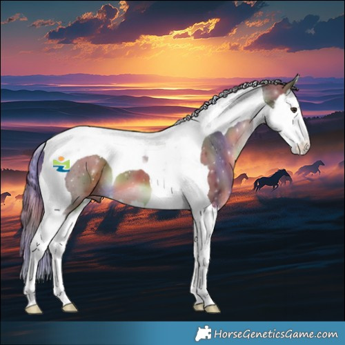 Horse Color:Nacre Liver Chestnut Splash Tobiano 