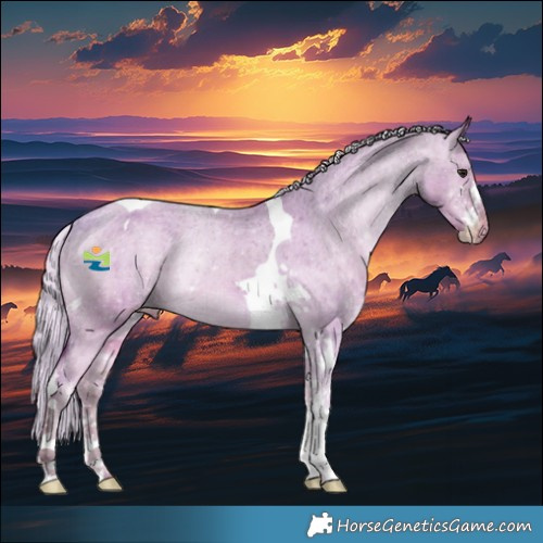 Horse Color:Plaid  Silver Bay Dun Sabino Tobiano Varnish 