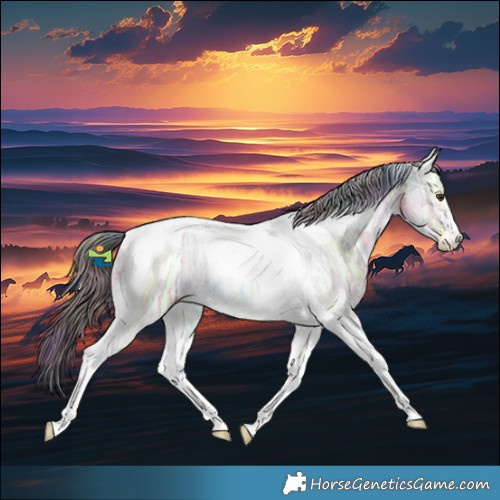 Horse Color:Nacre Liver Red Dun Ice Tobiano 