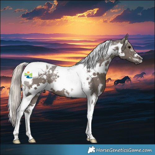 Horse Color:White Spotted Silver Black Tobiano 