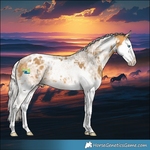Horse Color:White Spotted Silver Buckskin Ice Splash 