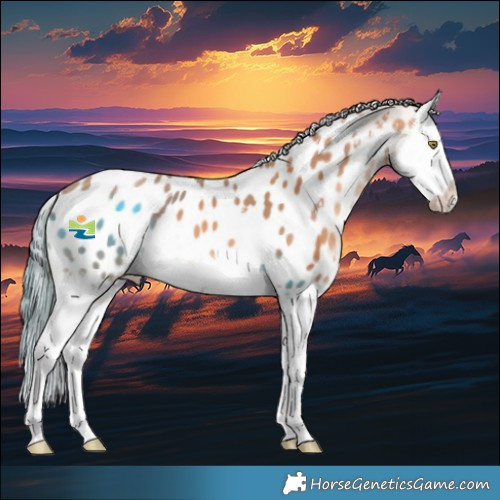 Horse Color:Gold Champagne Splash Near Leopard 