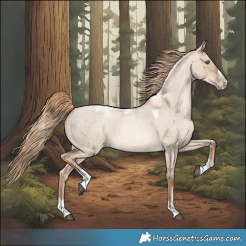 Horse Color:Liver Red Dun Roan Pearl Tobiano Frame 