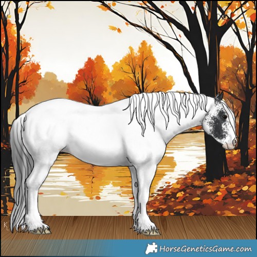 Horse Color:White Spotted Black Rabicano 