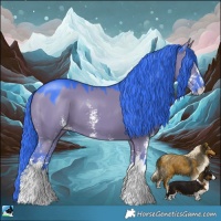 Horse Color:Watercolor Grullo Sabino 