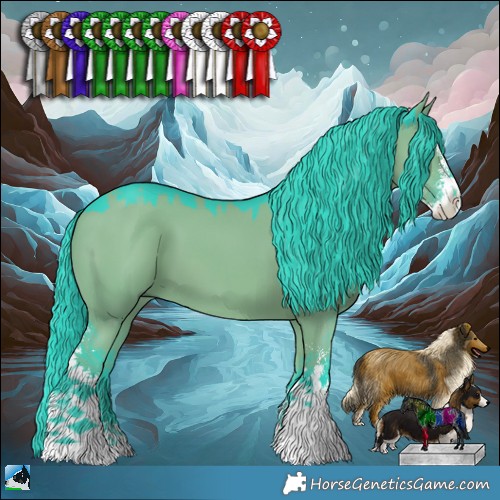 Horse Color:Watercolor Grullo Sabino