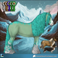 Horse Color:Watercolor Grullo Sabino 
