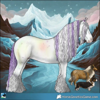 Horse Color:Watercolor Grullo Mushroom Sabino Brindle 