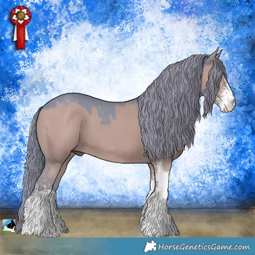 Horse Color:Watercolor Grullo Sabino 