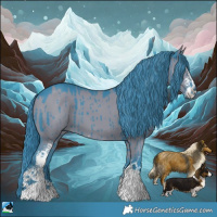 Horse Color:Watercolor Grullo Sabino Brindle 