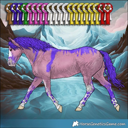 Horse Color:Watercolor Grullo Sabino 