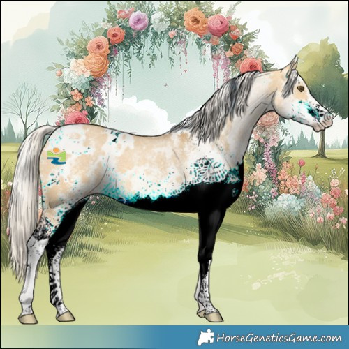 Horse Color:White Spotted Silver Buckskin Dun 